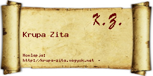 Krupa Zita névjegykártya