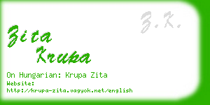 zita krupa business card